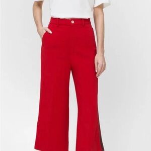 Gucci Wide-Leg High-Waist Red Trousers